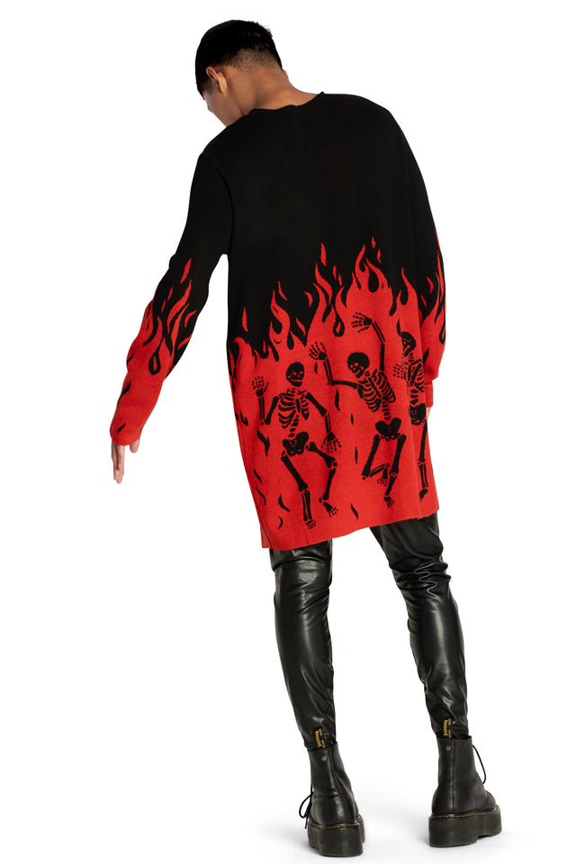 Hellfire Knit Oversized Longline Sweater back