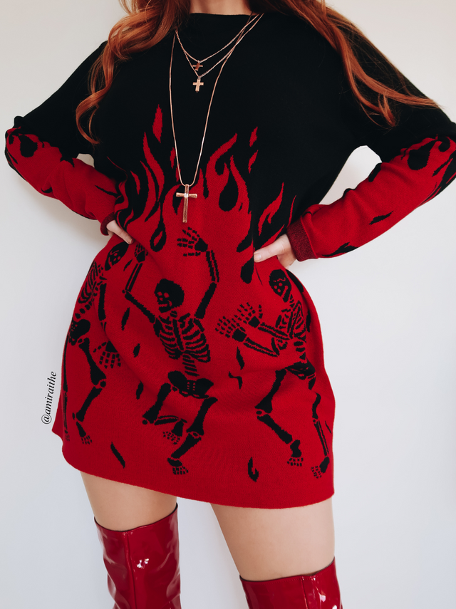 Hellfire Oversized Knit Longline Sweater