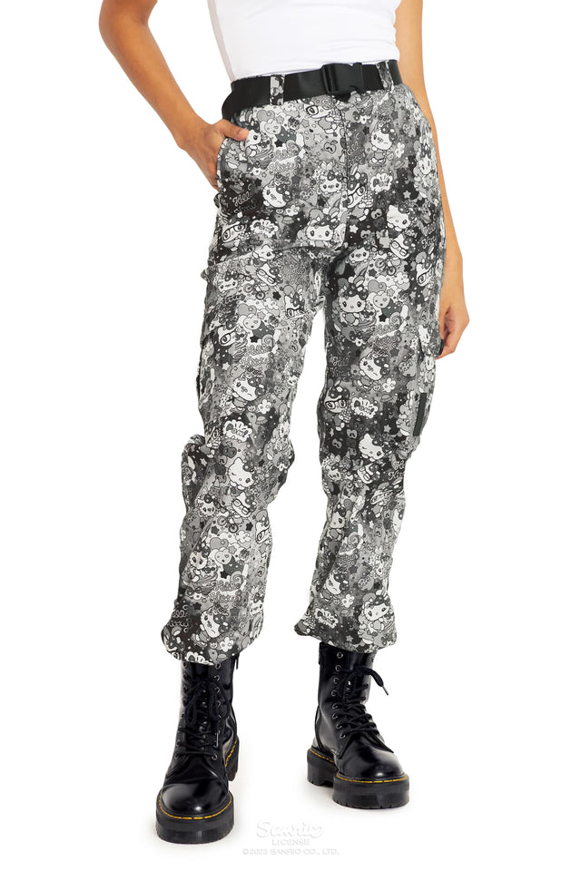 BlackMilk Clothing - Hello Kitty Harajuku Grey Cargo Pants
