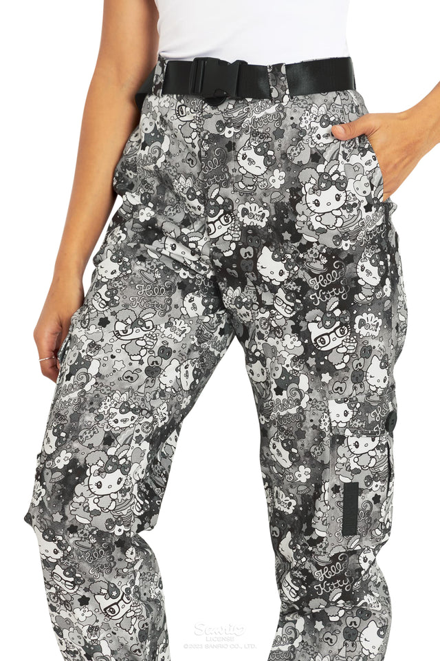 BlackMilk Clothing - Hello Kitty Harajuku Grey Cargo Pants