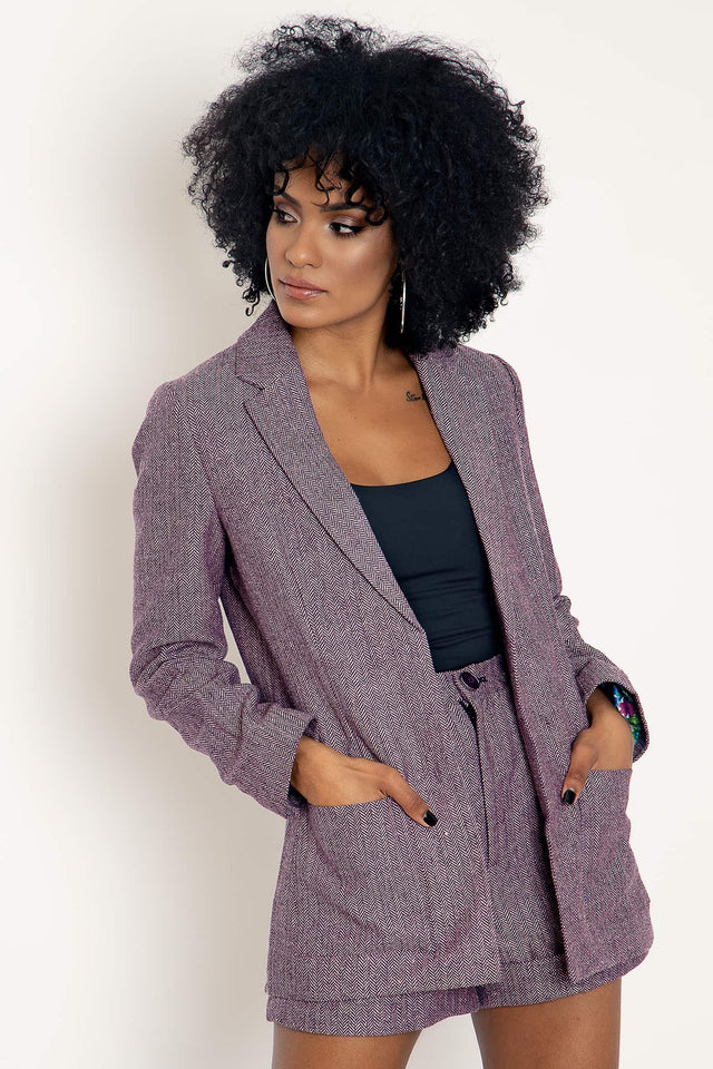 Herringbone Purple Blazer