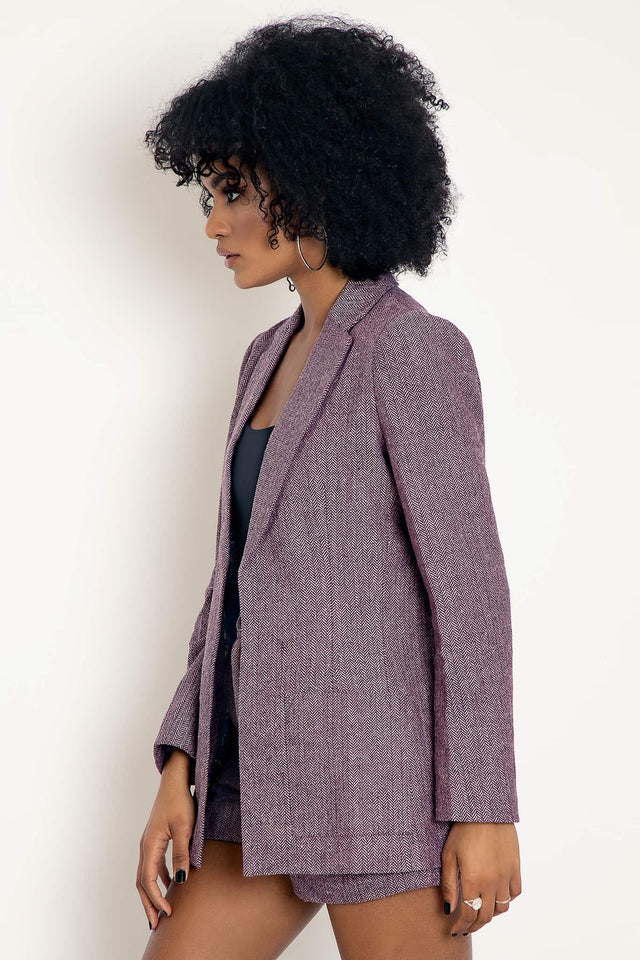 Herringbone Purple Blazer