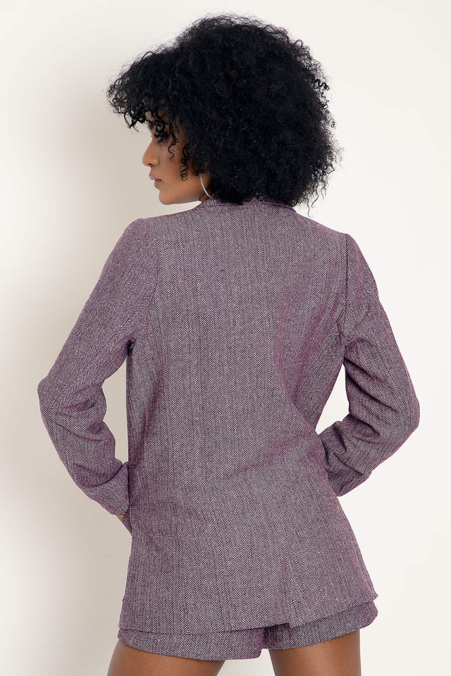 Herringbone Purple Blazer