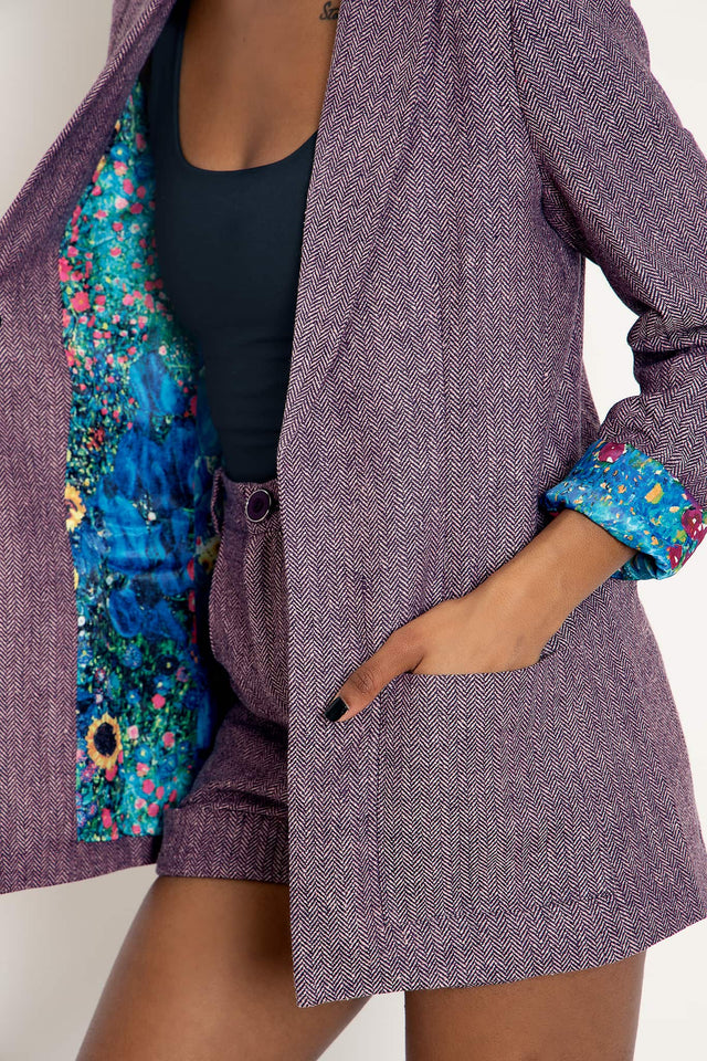 Herringbone Purple Blazer