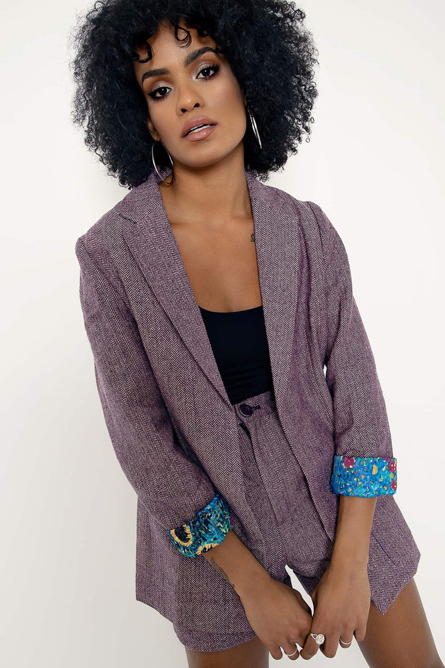 Herringbone Purple Blazer