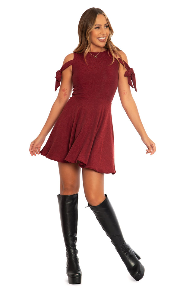 BlackMilk Clothing - Christmas Collection - Wreck The Halls - Holiday Party Bow Sleeve Dress