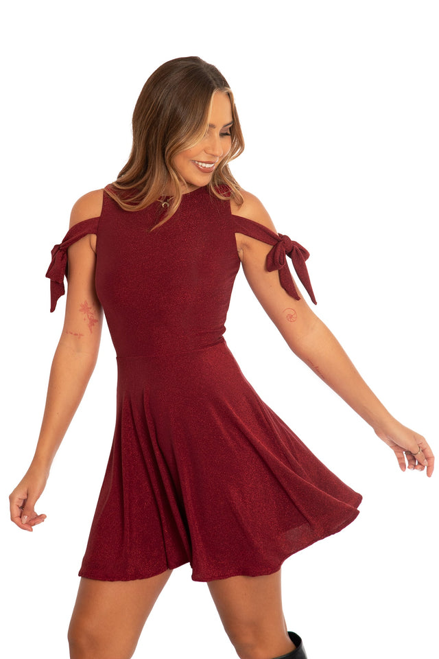 Holiday Party Bow Sleeve Dress