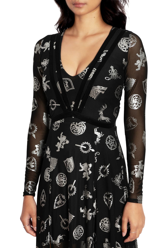 BlackMilk Clothing x Warner Brothers Game of Thrones - House Sigils Spellcaster Dress- Warner Bros. Merchandise - Collaboration apparel - Licenced.
