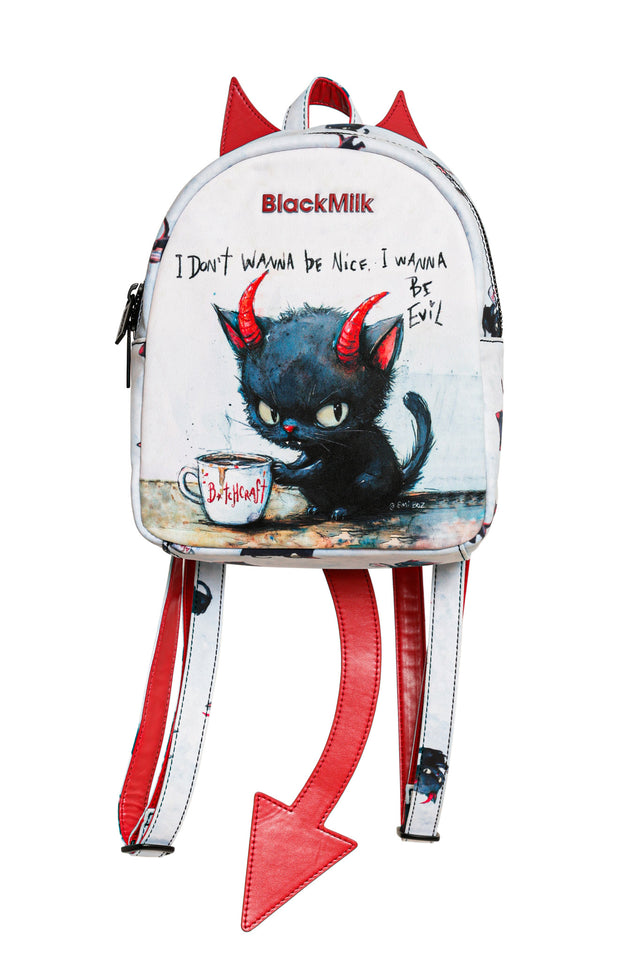 evil mini backpack BlackMilk | I Want to Be Evil Backpack | Red