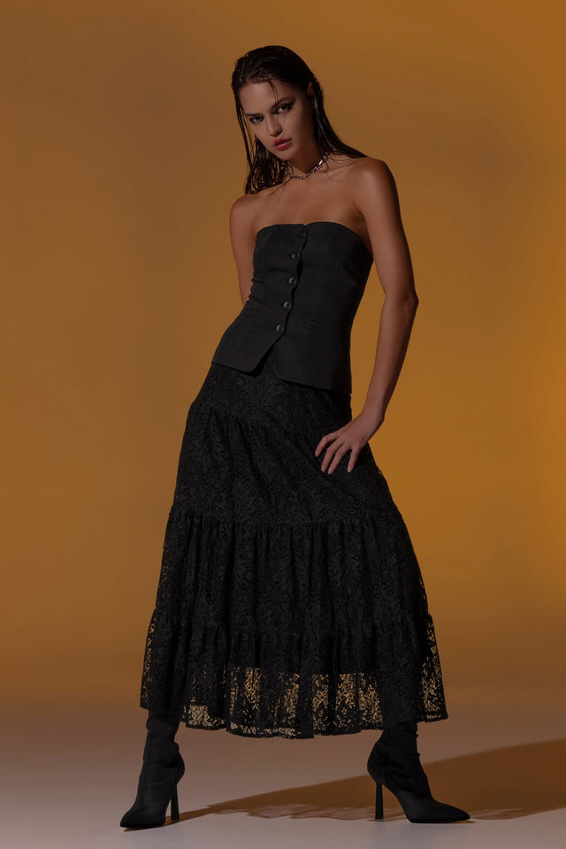BlackMilk Clothing - Immortal Lace Tier Midaxi Skirt