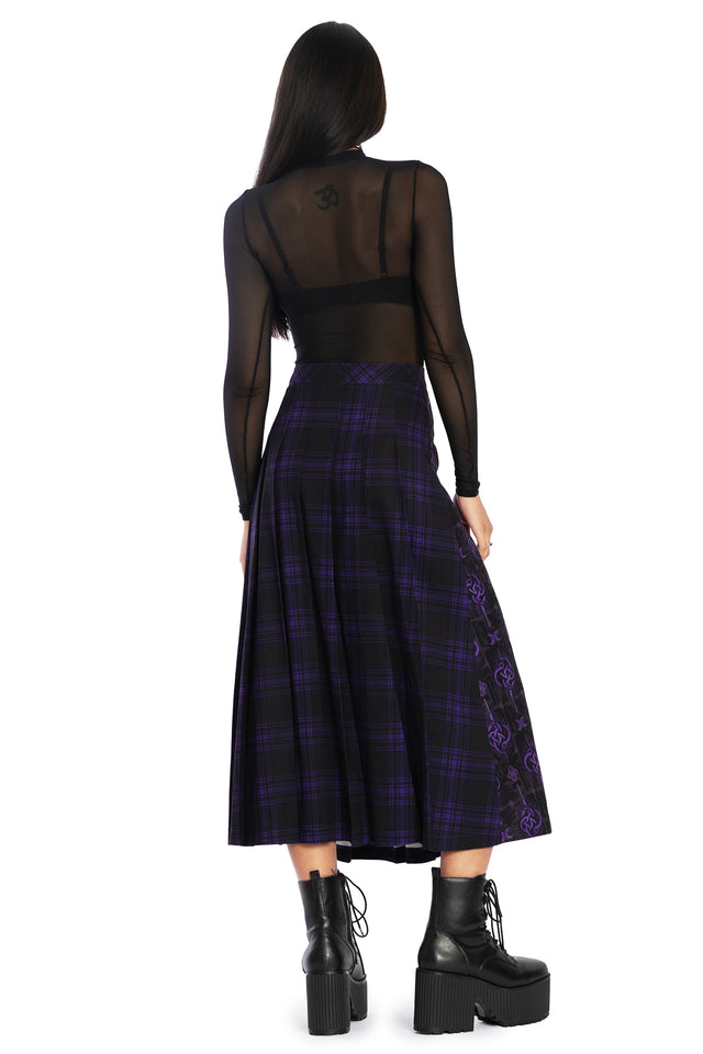 BlackMilk Clothing - Infinity Snake Midaxi Kilt Skirt