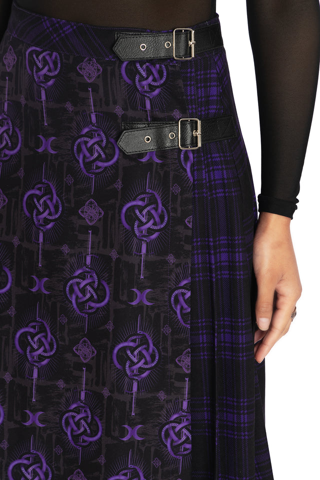 BlackMilk Clothing - Infinity Snake Midaxi Kilt Skirt