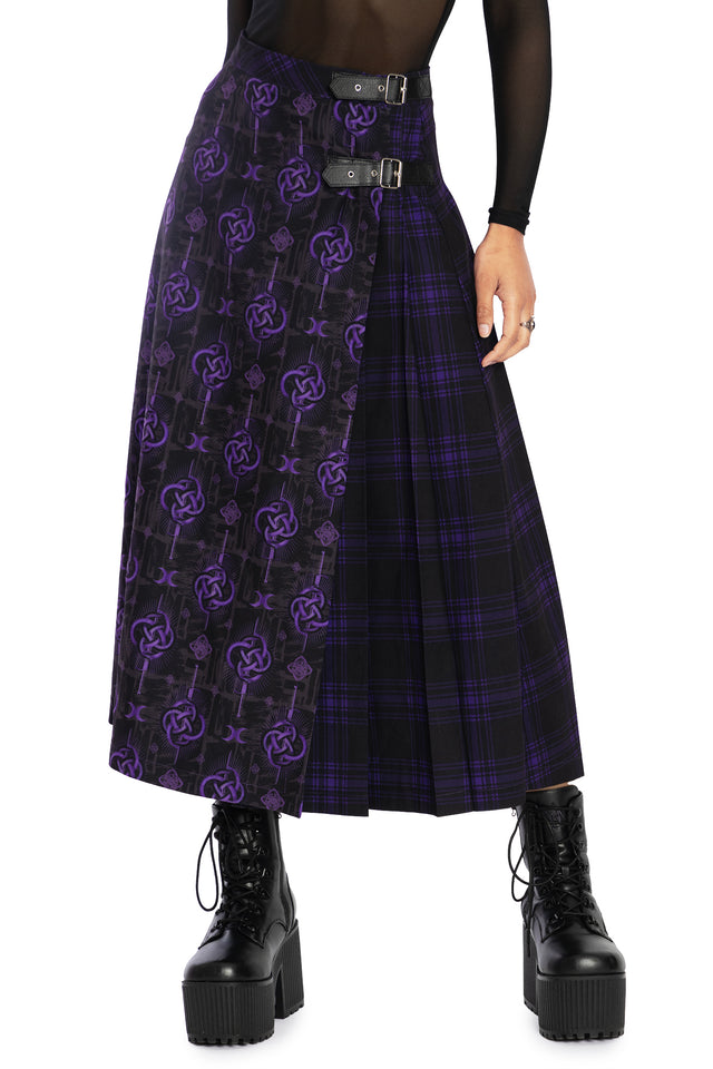 Infinity Snake Midaxi Kilt Skirt Front 