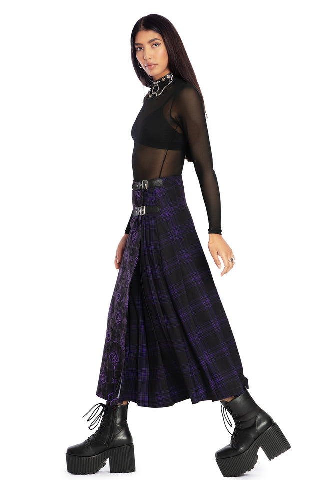 Infinity Snake Midaxi Kilt Skirt Side