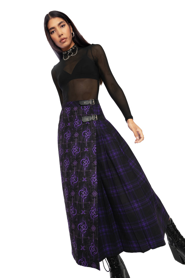 Infinity Snake Midaxi Kilt Skirt Wide