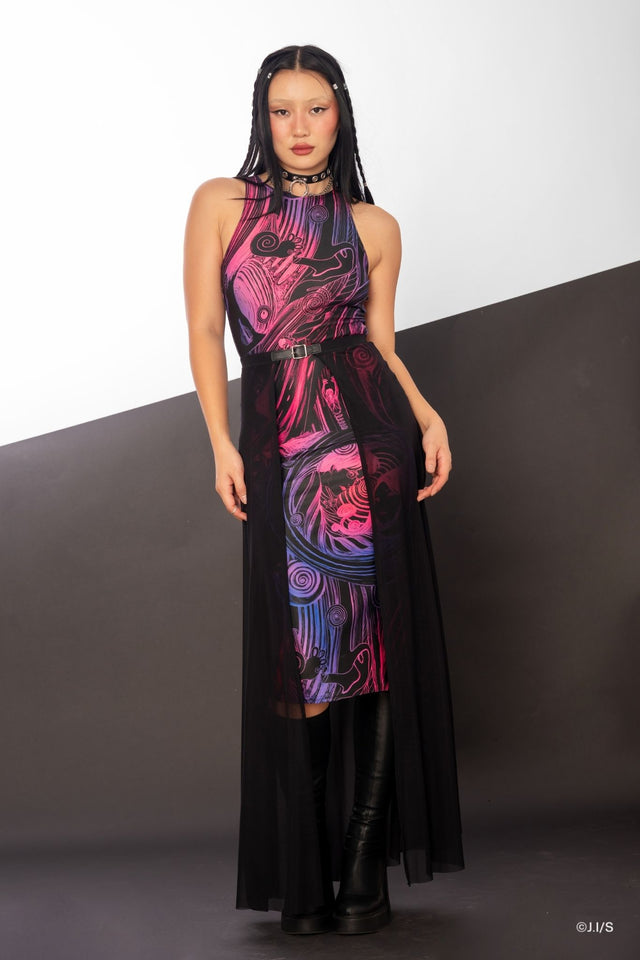 BlackMilk | Coiling Chapters Racer Bodycon Dress | Pink | XXL BlackMilk | Coiling Chapters Racer Bodycon Dress | Pink | XXL