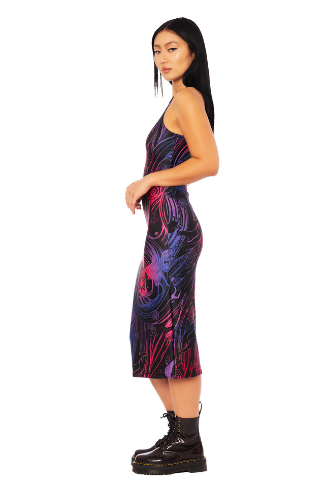 Coiling Chapters Racer Bodycon Dress - Limited BlackMilk Clothing Coiling Chapters Racer Bodycon Dress - Limited BlackMilk Clothing