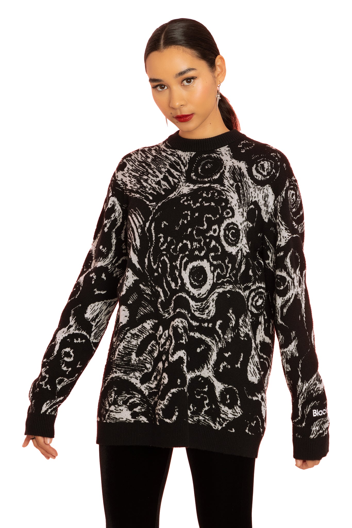 Death Stench Oversized Knit Sweater – BlackMilk Clothing