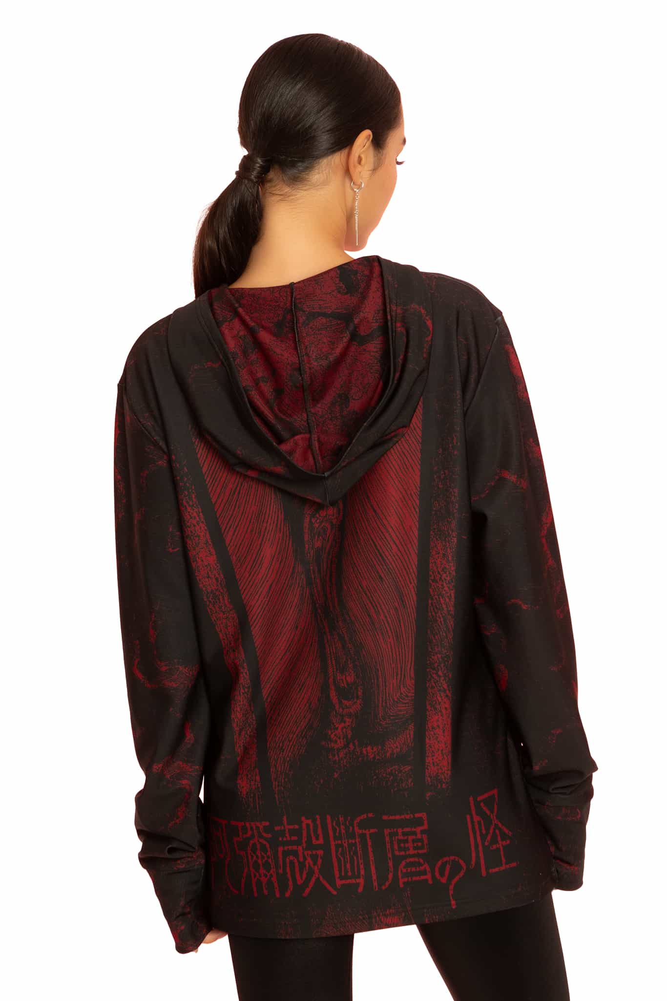トップス 0658 enigma over hoodie / red The Enigma of Amigara Fault Oversized Hoodie Sweater - Limited
