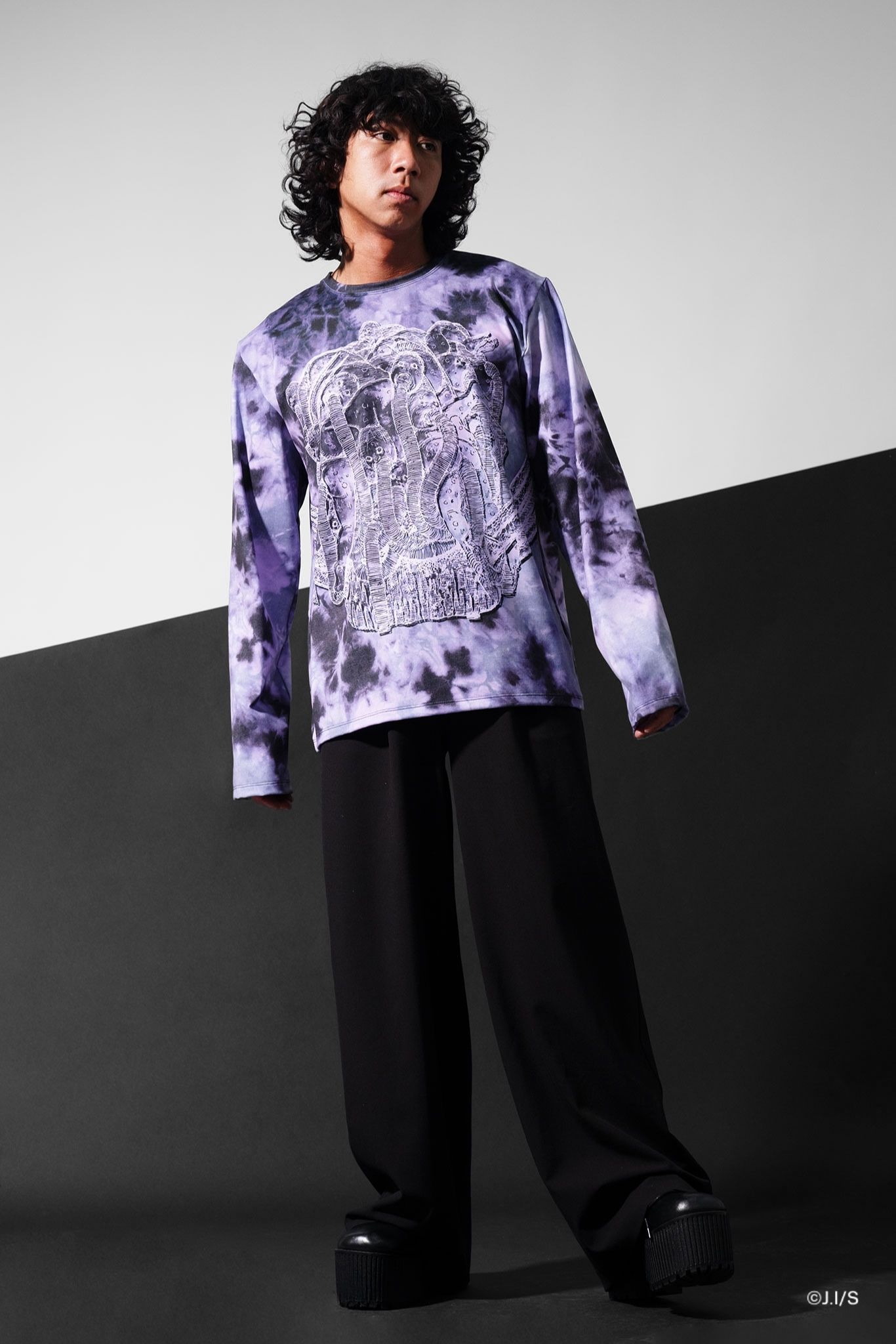 黒夢 Big Silhouette Parka 切裂螺旋 mardigras The Pull Of The Death Stench Long Sleeve Oversized Boyfriend Tee