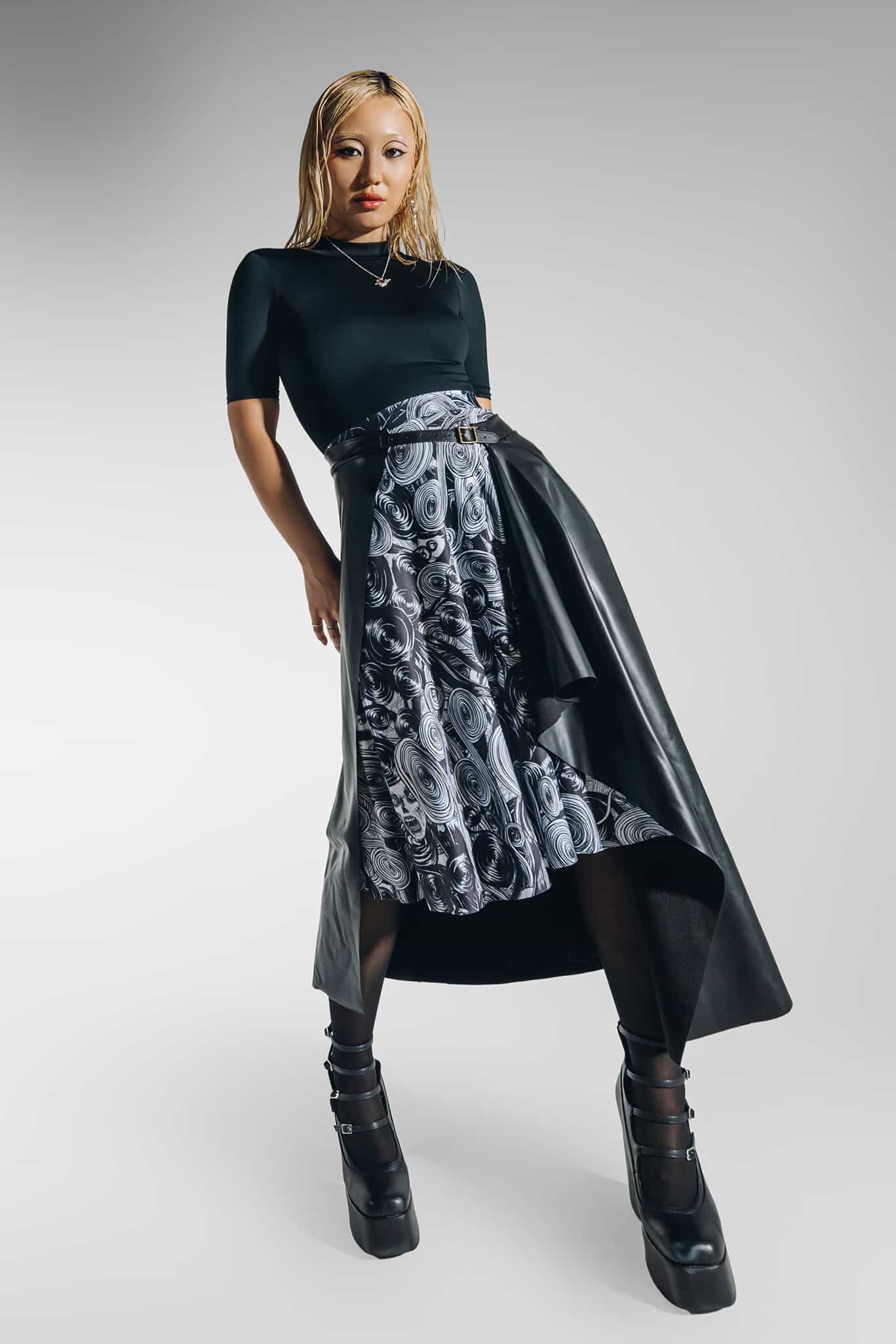 Medusa A-Line Midi Skirt – BlackMilk Clothing