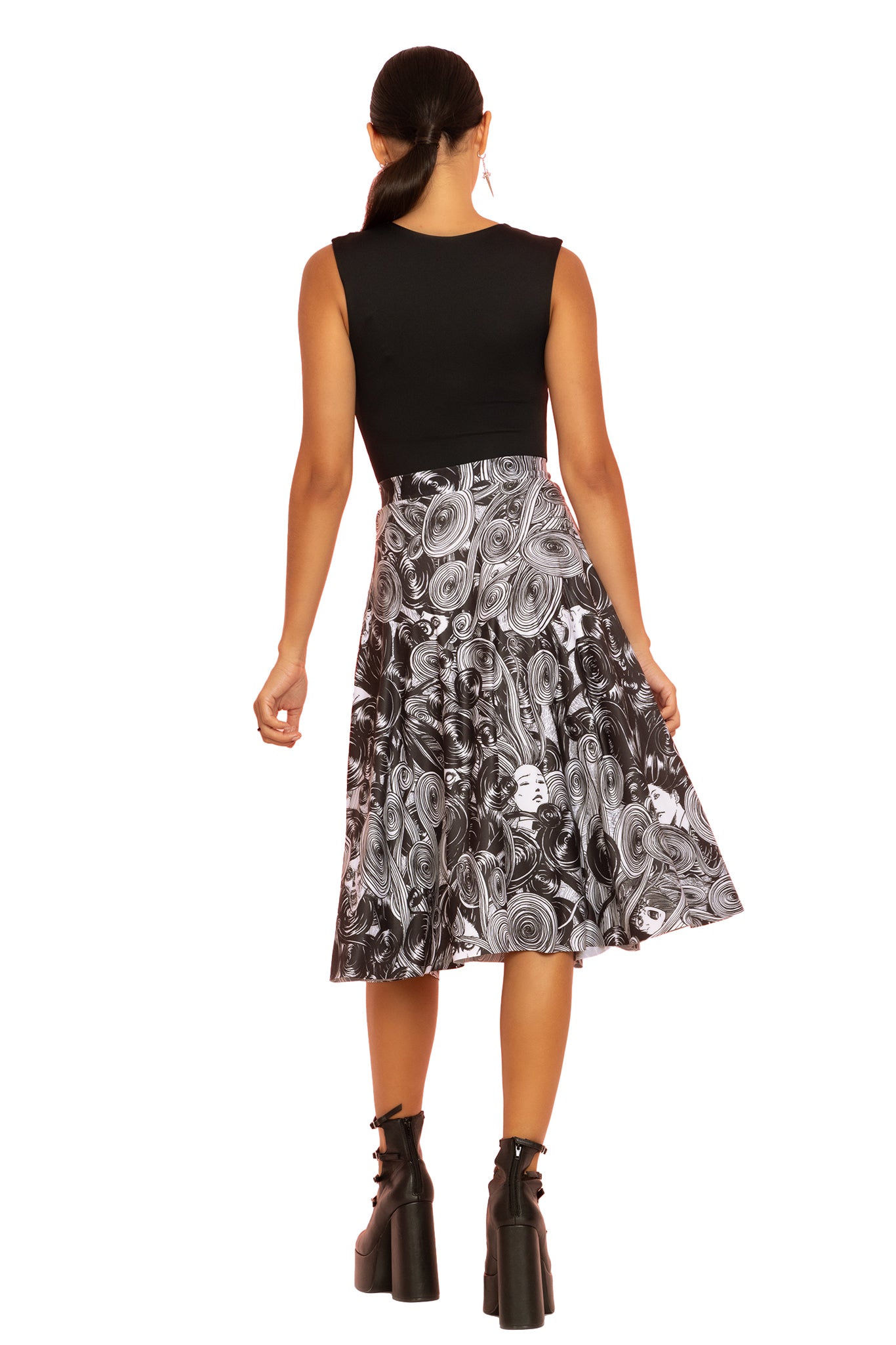 Medusa A-Line Midi Skirt – BlackMilk Clothing