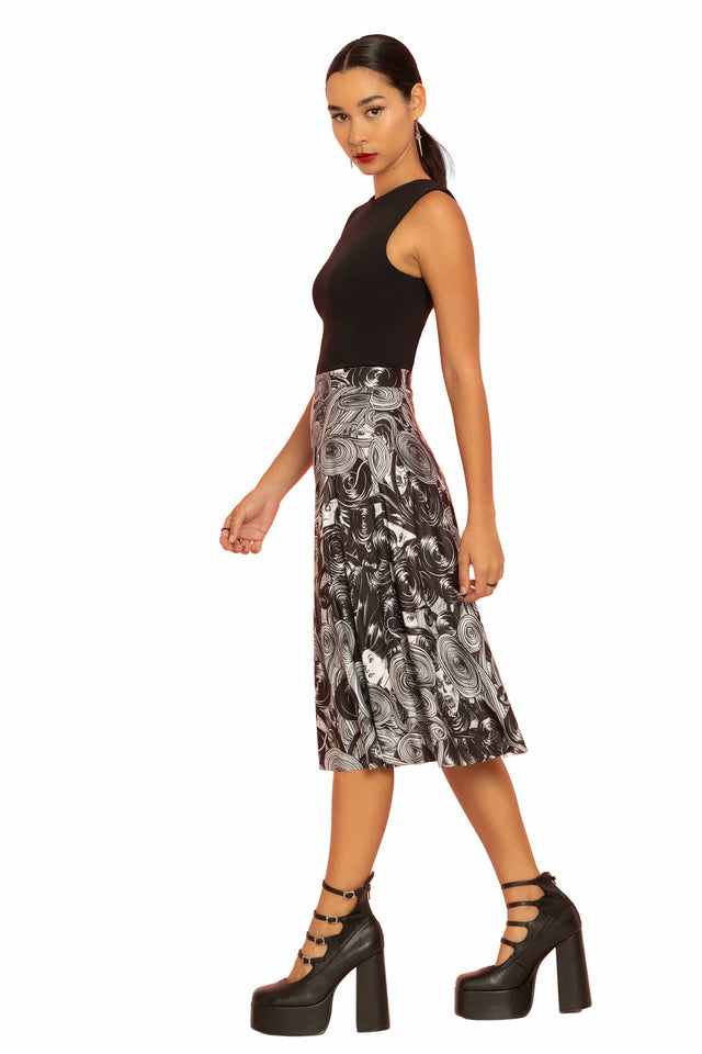 Medusa A-Line Midi Skirt