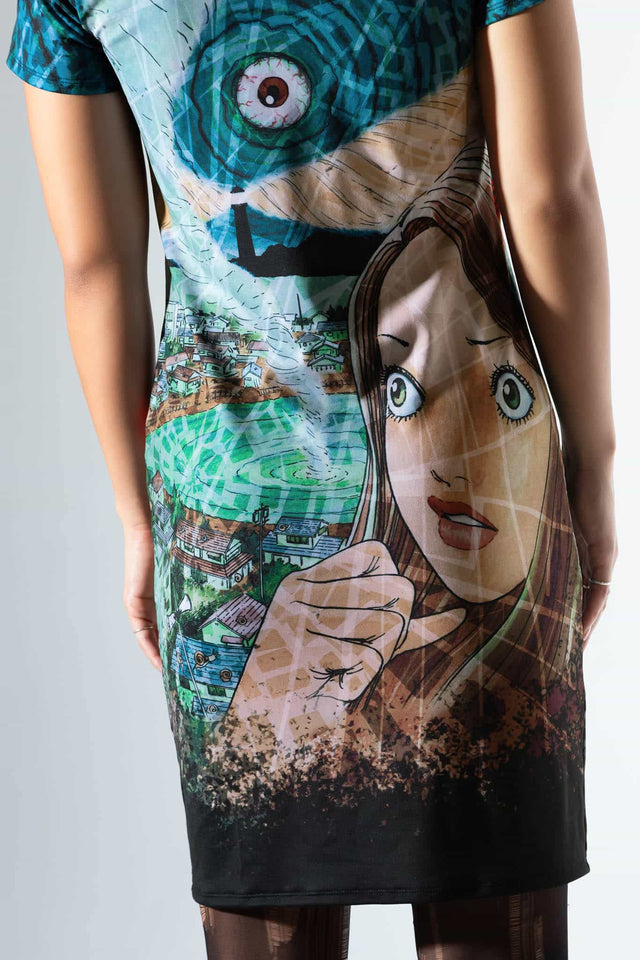 Uzumaki Reversible Longline Tee Dress