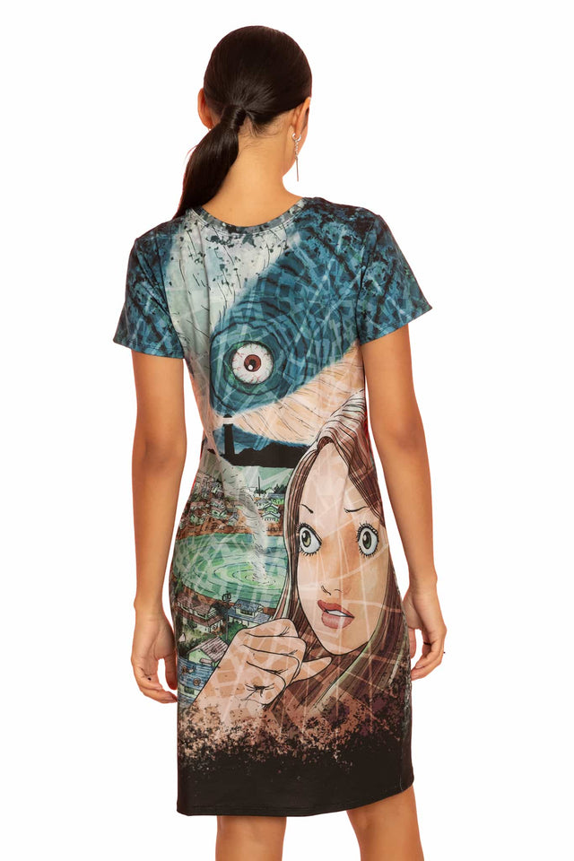 Uzumaki Reversible Longline Tee Dress