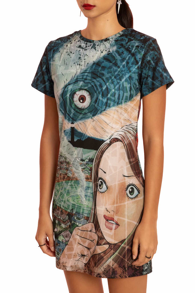 Uzumaki Reversible Tee Dress