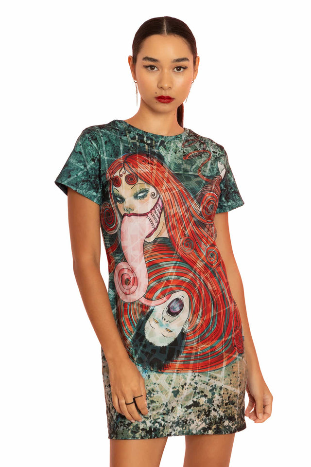 Uzumaki Reversible Tee Dress