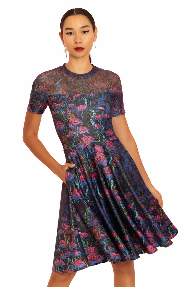 The Garden of Nutrients Sheer Splice Longline Dress