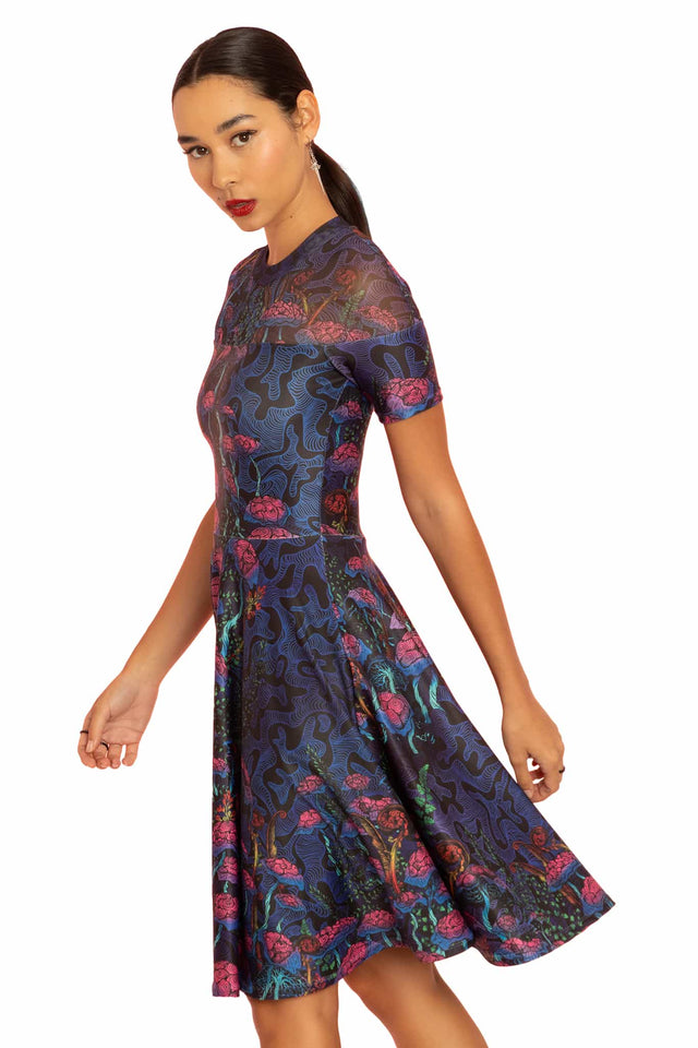 The Garden of Nutrients Sheer Splice Longline Dress