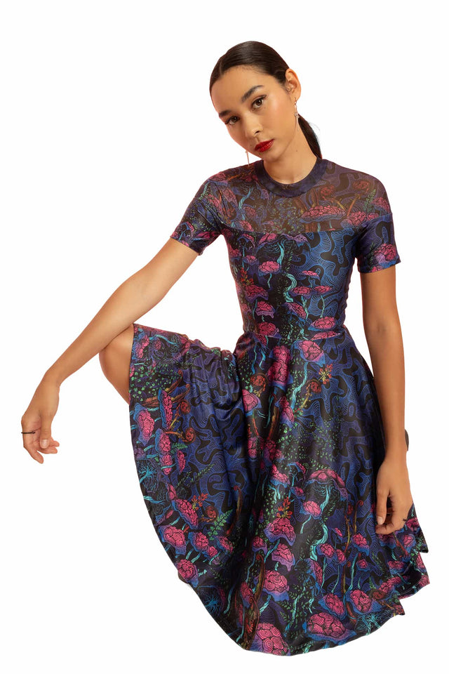 The Garden of Nutrients Sheer Splice Longline Dress