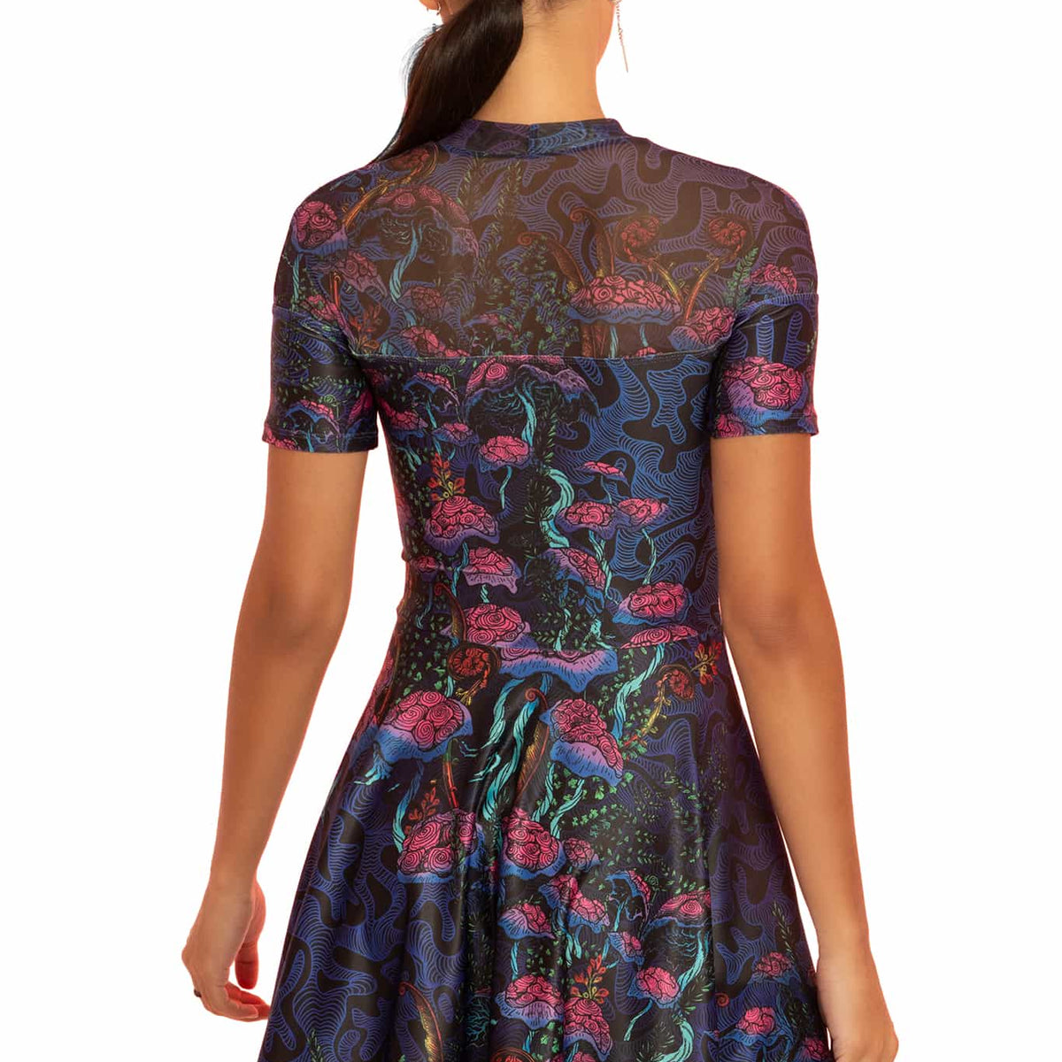 The Garden of Nutrients Sheer Splice Skater Dress - Limited – BlackMilk ...