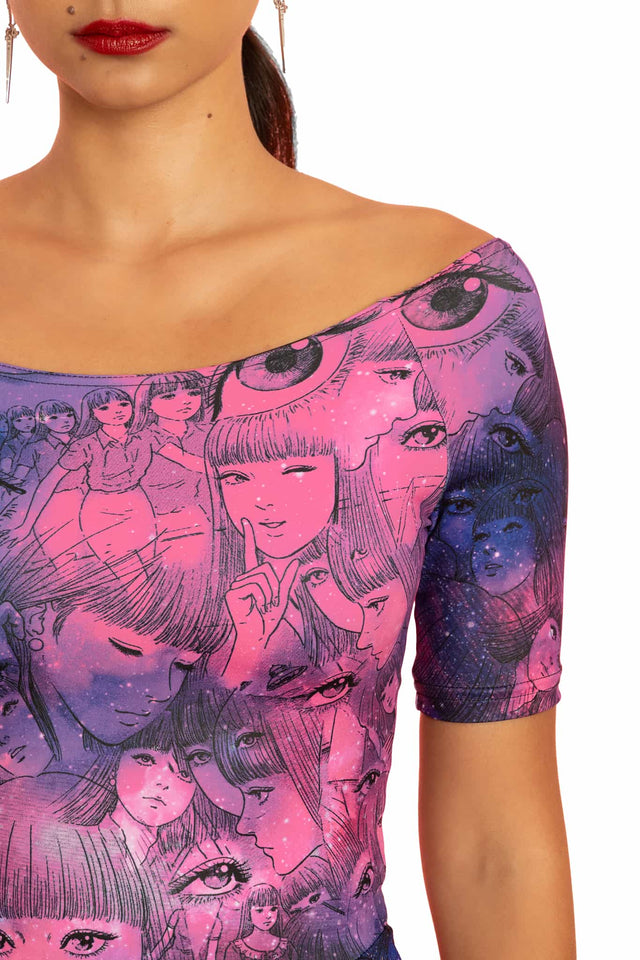 Venus In The Blind Spot Off The Shoulder Skater Dress