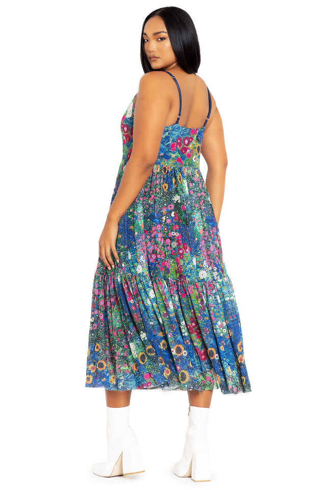 BlackMilk Clothing - Klimt Collage Pink Sheer Midaxi Dress