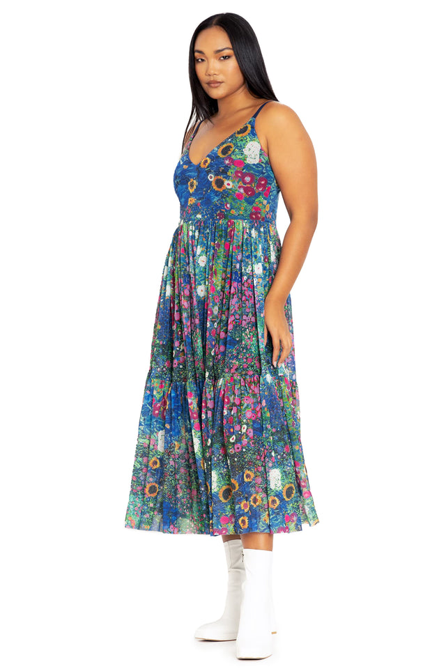 BlackMilk Clothing - Klimt Collage Pink Sheer Midaxi Dress