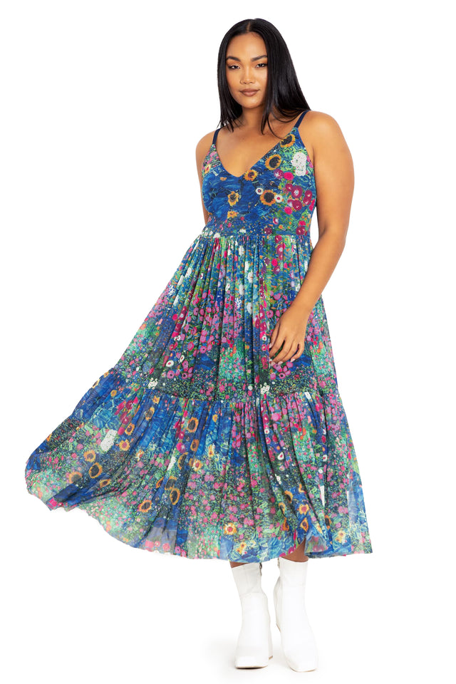 BlackMilk Clothing - Klimt Collage Pink Sheer Midaxi Dress
