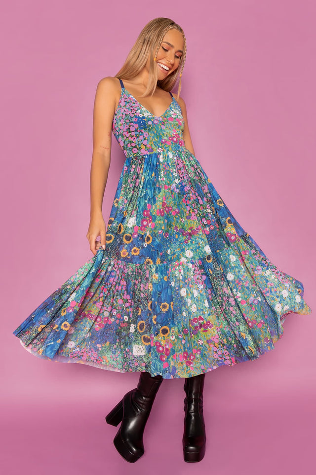 BlackMilk Clothing - Klimt Collage Pink Sheer Midaxi Dress