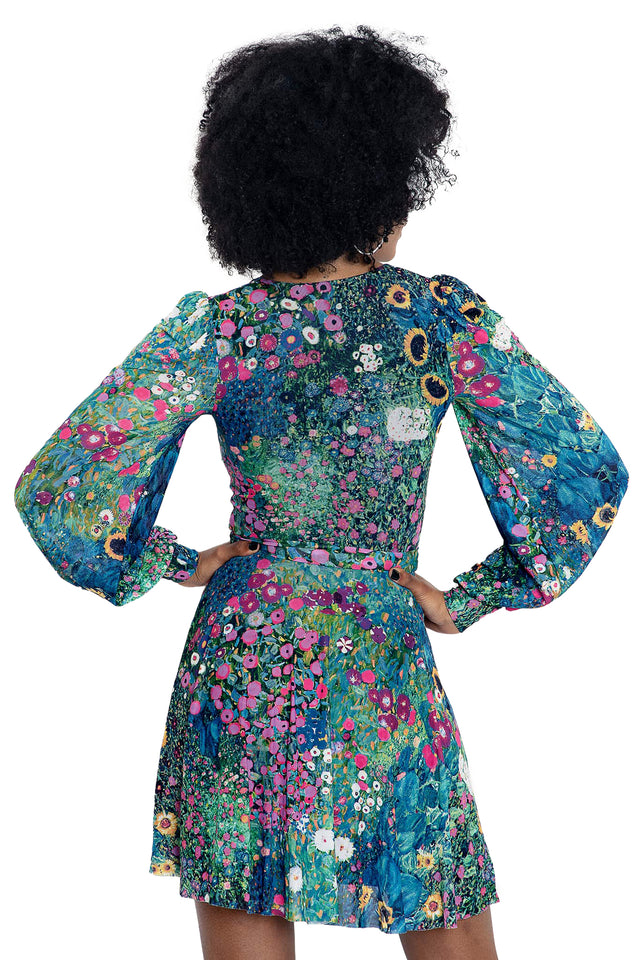 BlackMilk Clothing - Klimt Collage Pink Sheer Romance Dress