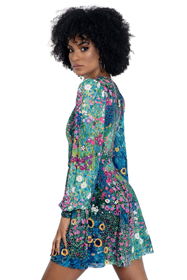 BlackMilk Clothing - Klimt Collage Pink Sheer Romance Dress