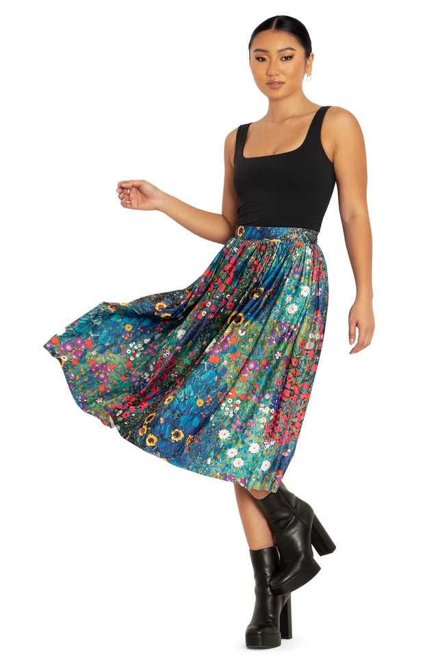 Klimt Collage Slinky Pocket Skirt