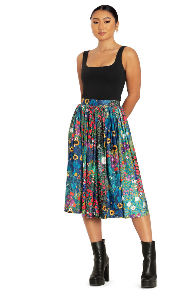 Klimt Collage Slinky Pocket Skirt