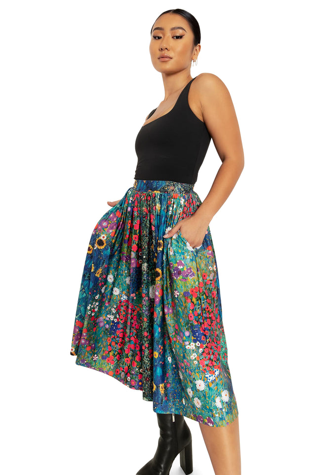 Klimt Collage Slinky Pocket Skirt