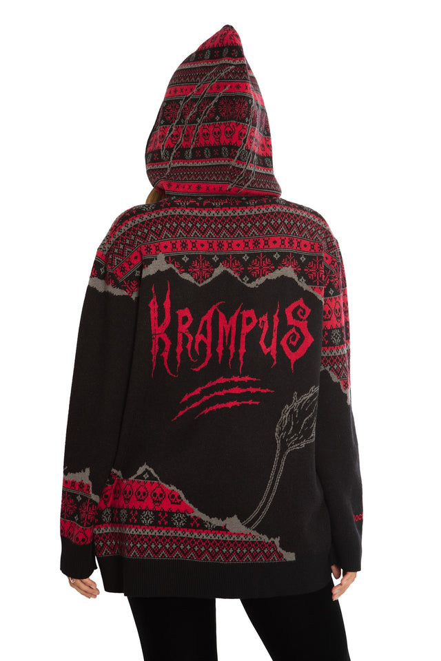 BlackMilk Clothing - Christmas Collection - Wreck The Halls - Krampus Knit Oversized Hoodie