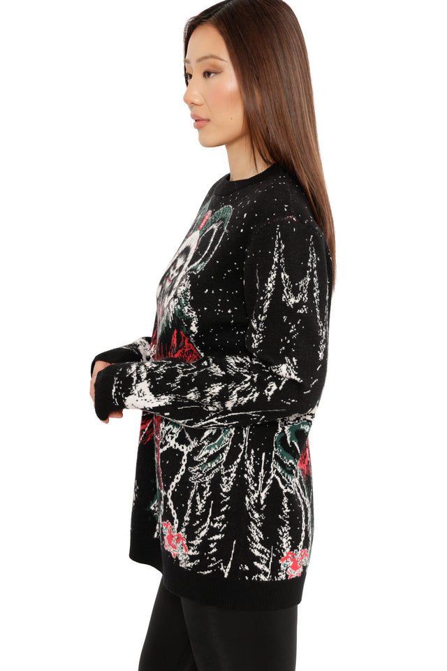 oversized krampus christmas jumper women’s winter outfit