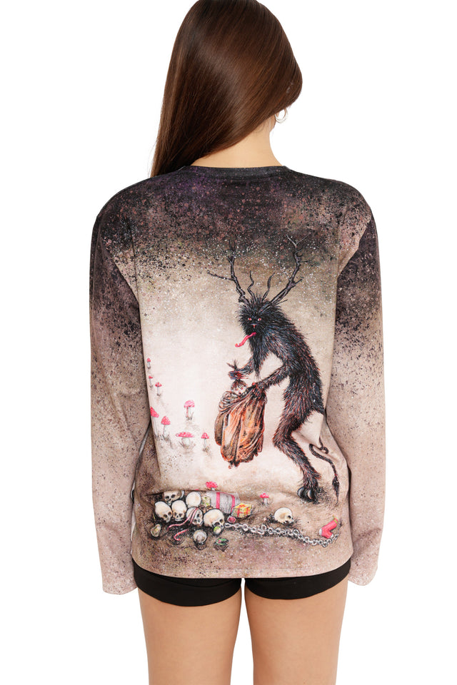 oversized krampus print tee alternative christmas styling idea