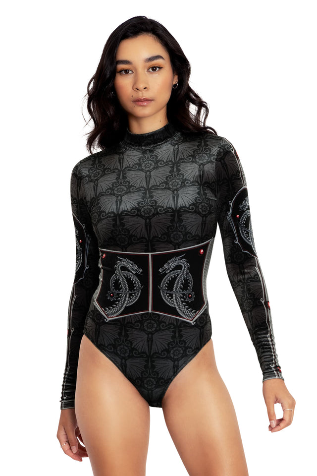 targaryen warrior velvet long sleeve bodysuit