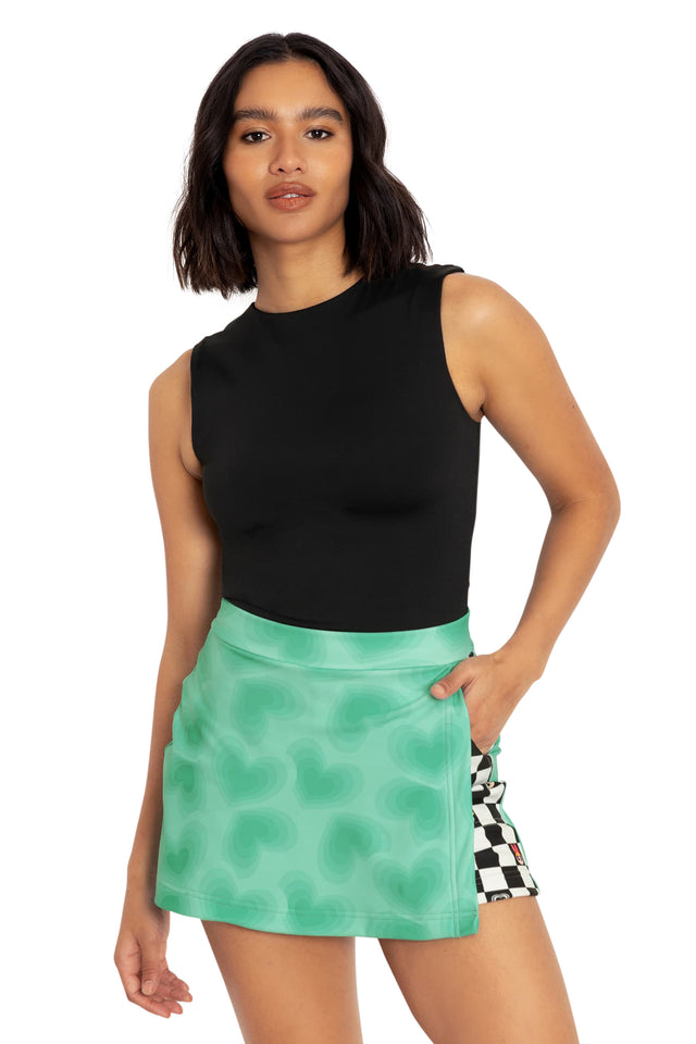 racing hearts pocket skort